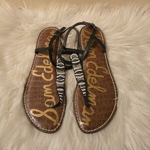 Sam Edelman Black Beaded Sandals Slipper Shoes Grace US 9 M -EUR 39